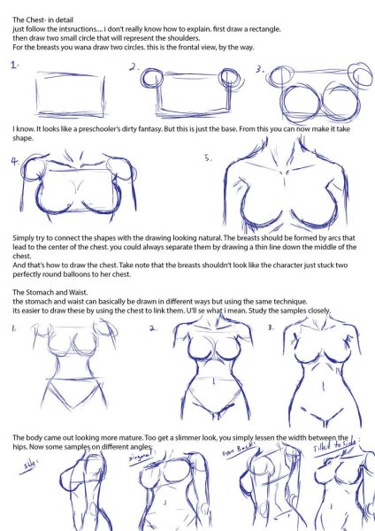 Рисование женской груди