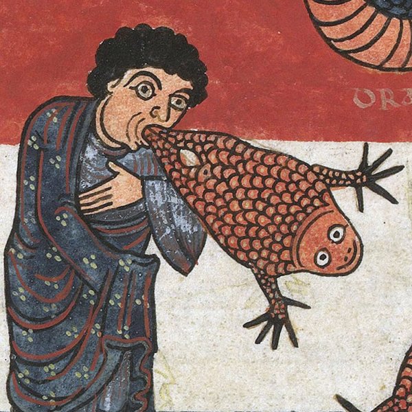 Средневековая фресками странные