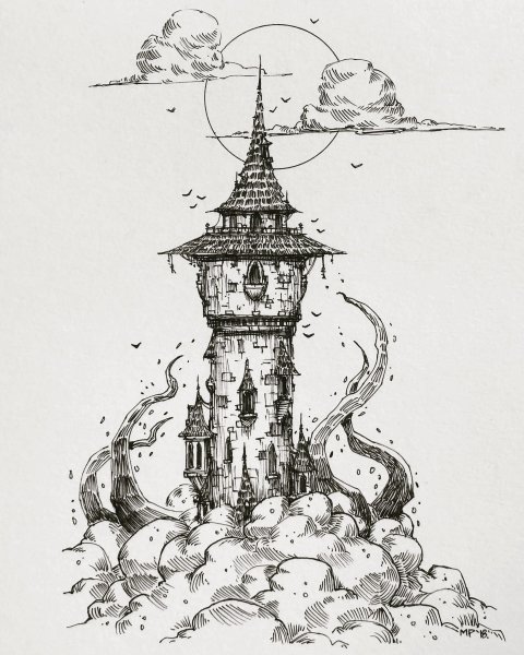 Башня иллюстрация