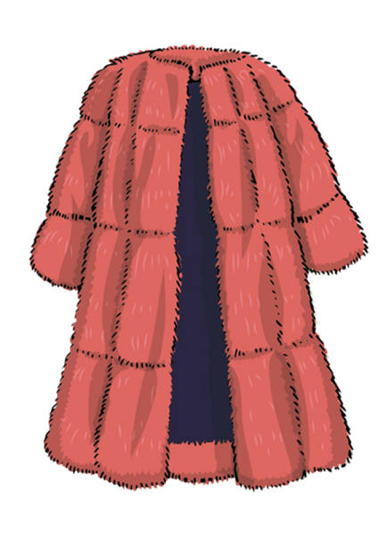 Шуба на белом фоне