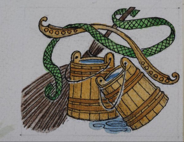 Коромысло с ведрами