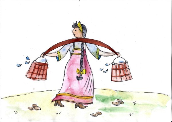 Коромысло с ведрами