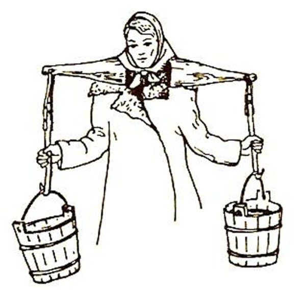 Коромысло с ведрами для детей