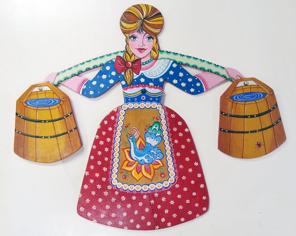 Расписные ведра с коромыслом