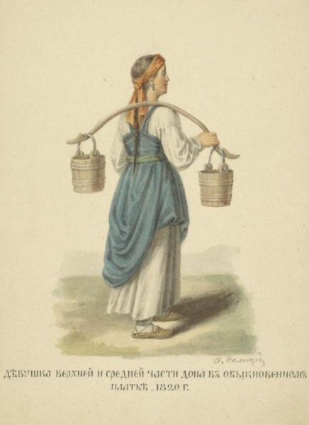 Солнцев Федор Григорьевич с коромыслом