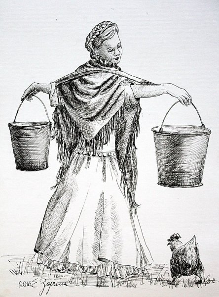 Девушка с коромыслом изображение