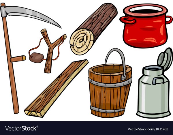 Коромысло с ведрами вектор