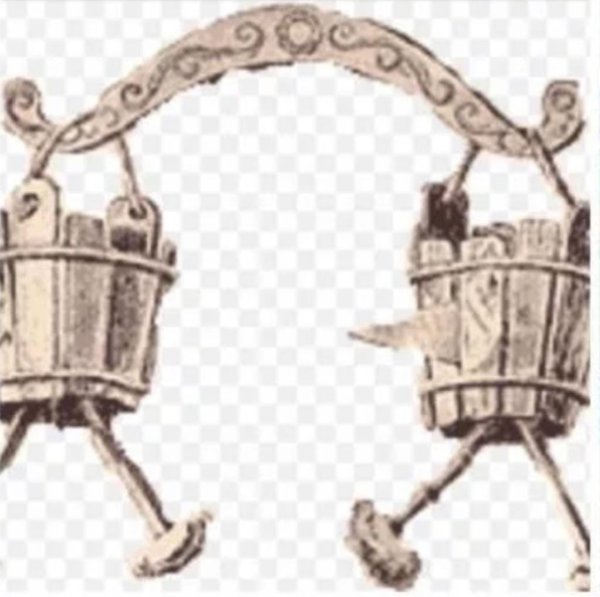 Коромысло с ведрами рисунок