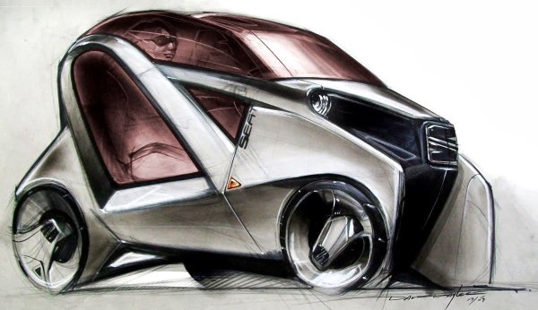 Автомобиль будущего рисунок