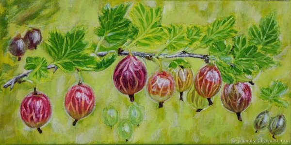 Ветка крыжовника живопись