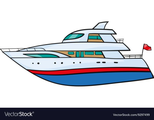 Яхта вид сбоку вектор