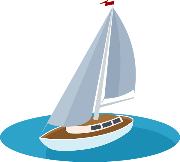 Яхта на белом фоне