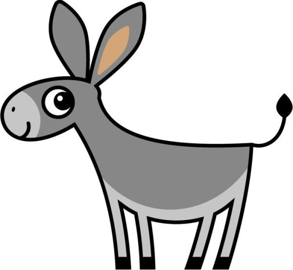 Ослик раскраска для детей