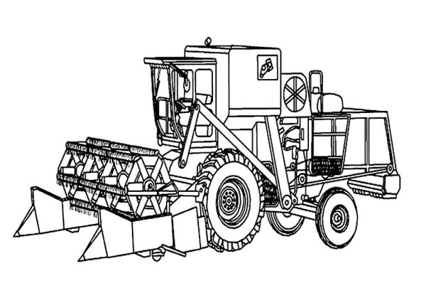 Раскраска сельскохозяйственная техника