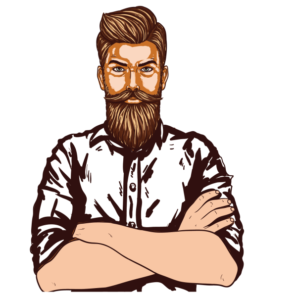 Мультяшный человек с бородой