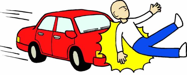 Мультяшный автомобиль в ДТП