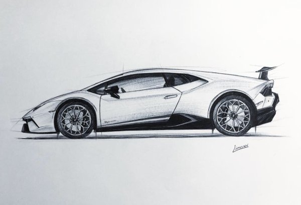 Ламборджини Хуракан карандашом