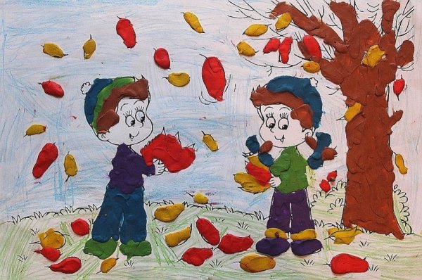 Золотая осень пейзаж для детей