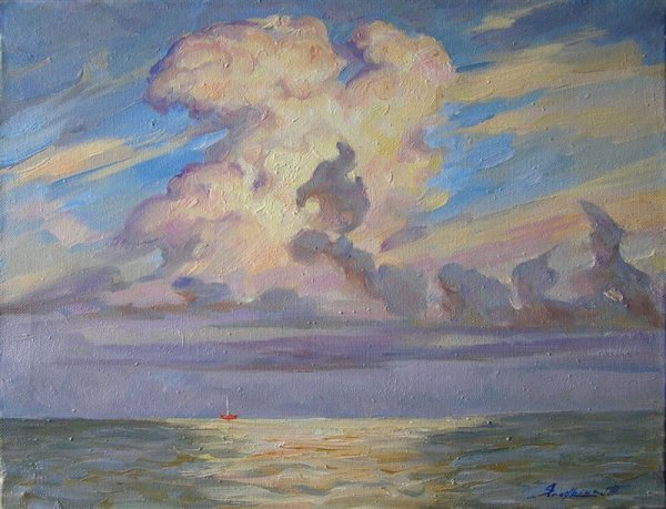 Иллюстрация к стиху Лермонтова тучи