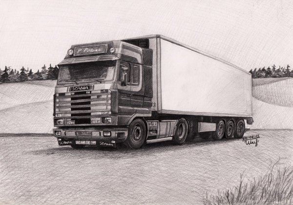 Грузовик карандашом