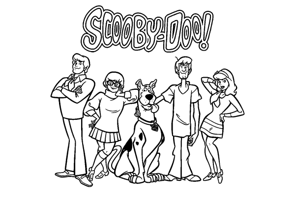 Скуби Ду раскраска легкая