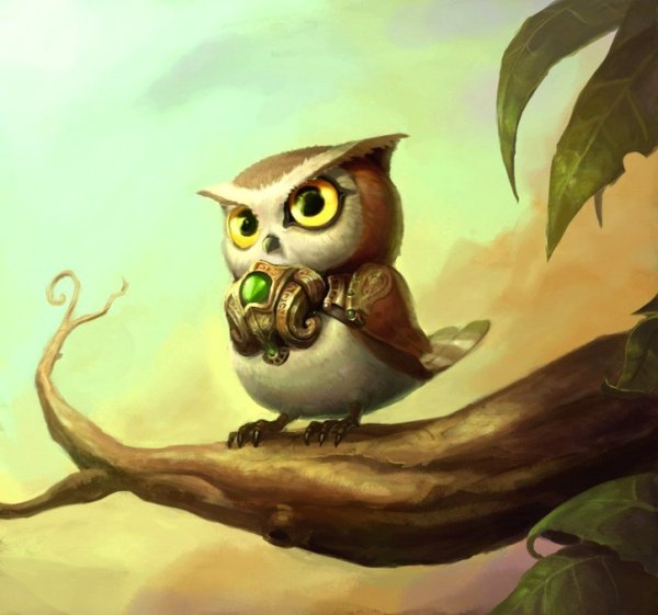 Машинная вышивка Сова