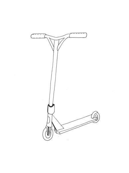 Раскраска трюковой самокат