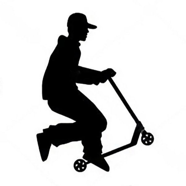 Человек на самокате вектор