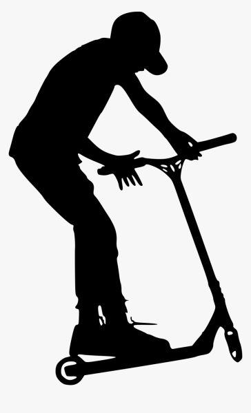 Человек на самокате силуэт