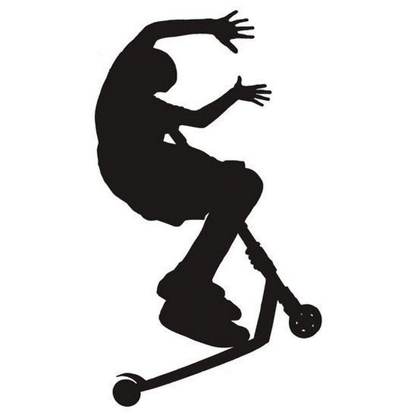 Человек на самокате силуэт