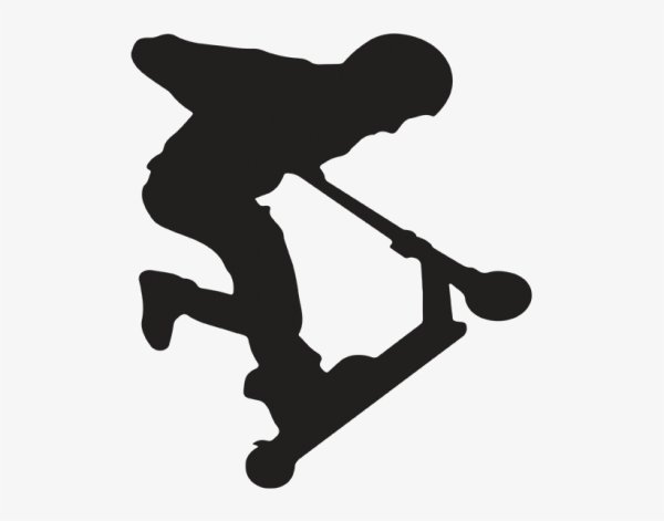 Силуэт с самокатом