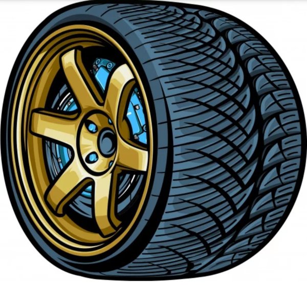 Автомобильное колесо мультяшный