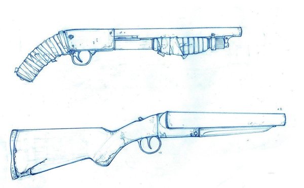 Обрез двустволки сталкер чертёж