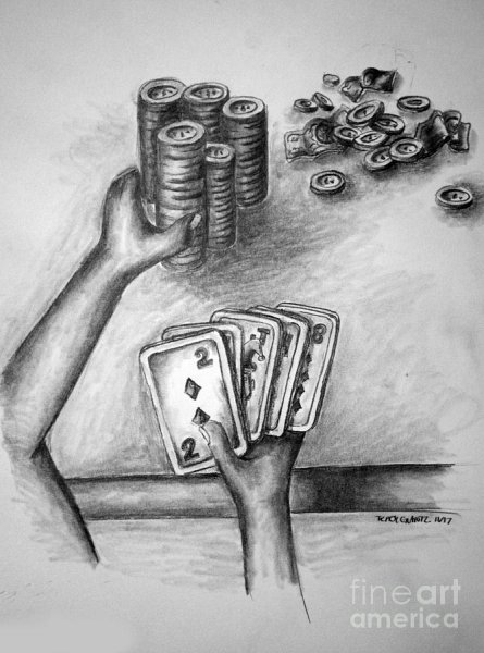 Покер рисунок карандашом