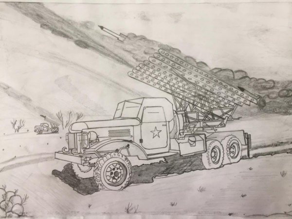 Раскраска Катюша Военная техника бм13