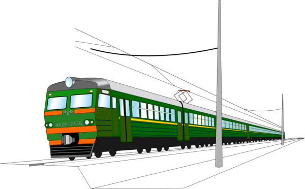 Электричка на белом фоне