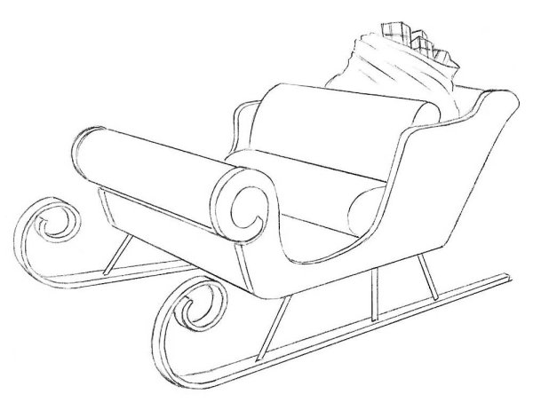 Санки на прозрачном фоне