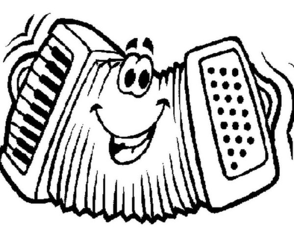 Гармонь раскраска для детей