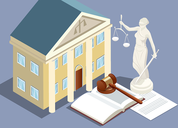 Здание суда иллюстрация
