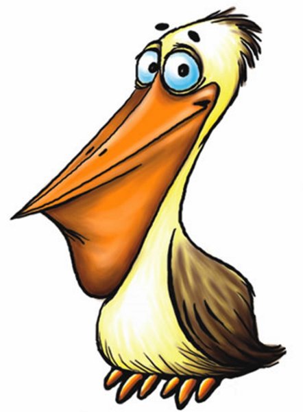 Пеликан мультяшный