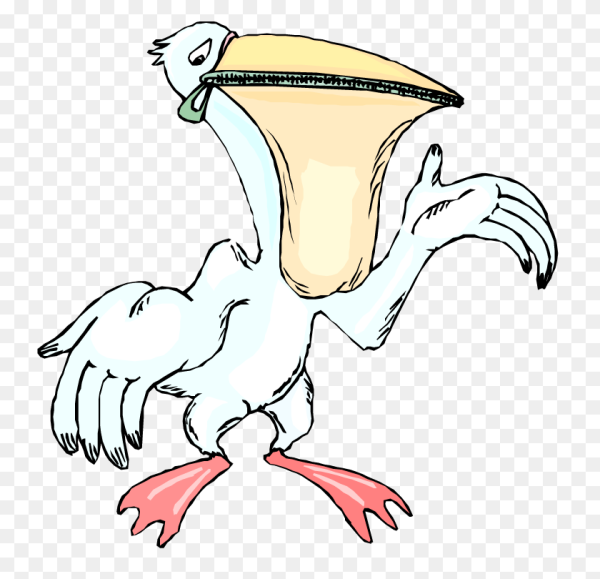 Пеликан мультяшный