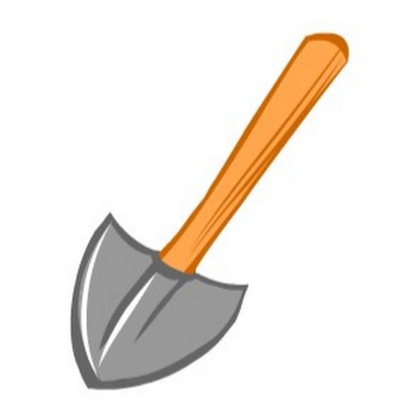 Лопата на белом фоне