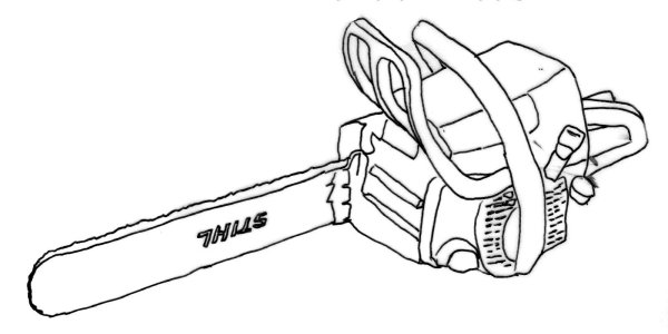 Раскраска инструменты бензопила