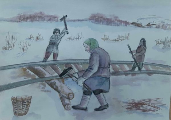 Рисунок на тему в тылу