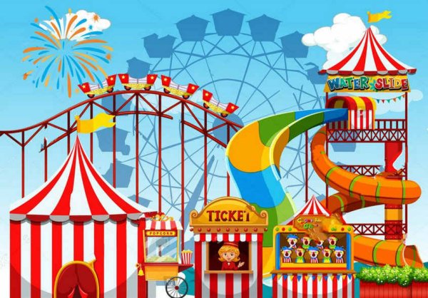 Детский парк развлечений вектор