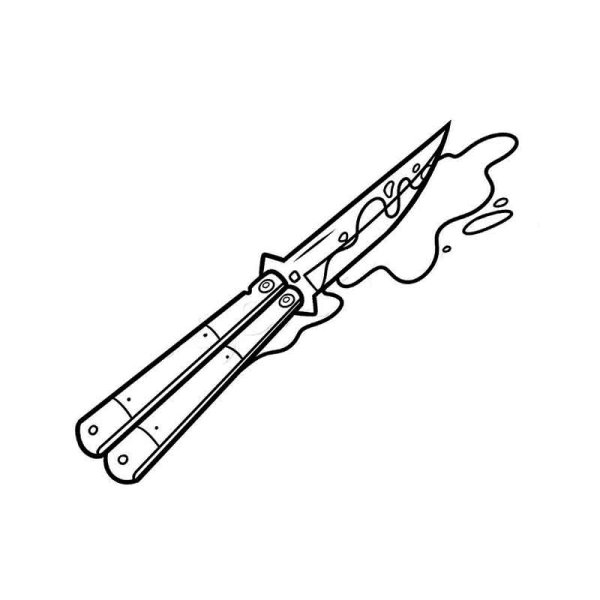 Раскраска стандофф 2 ножи бабочки Легаси