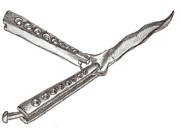 Нож бабочка раскраска