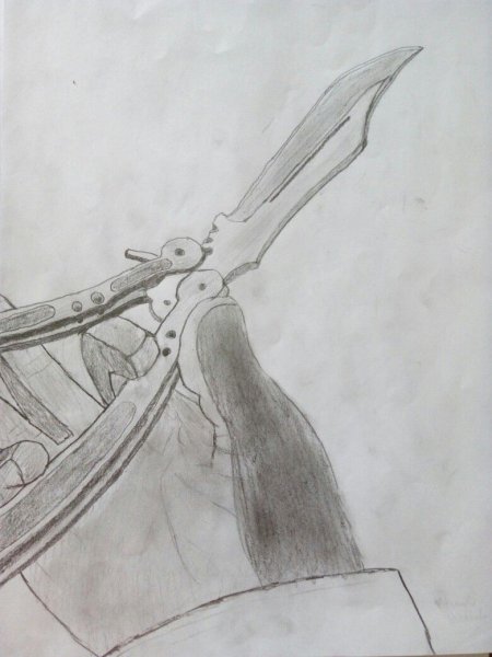 Нож бабочка для срисовки