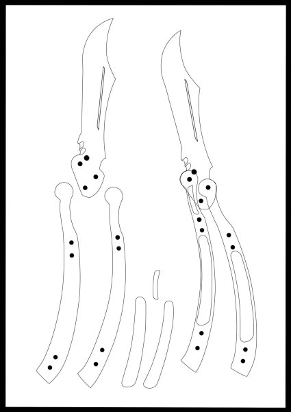 Чертёж ножа бабочки из стандофф 2 Легаси