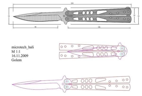 Нож бабочка балисонг чертеж
